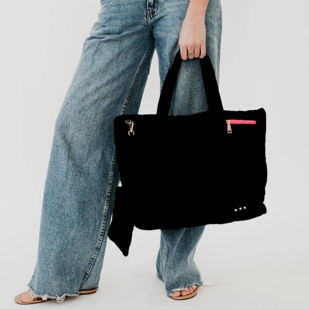 Presley Puffer Quilted Tote Bag With Pouch