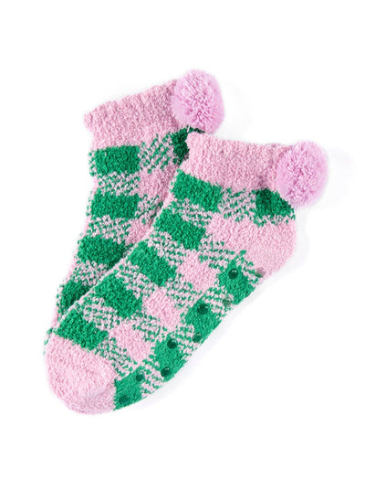 Shiraleah chlo home socks- GREEN/PINK