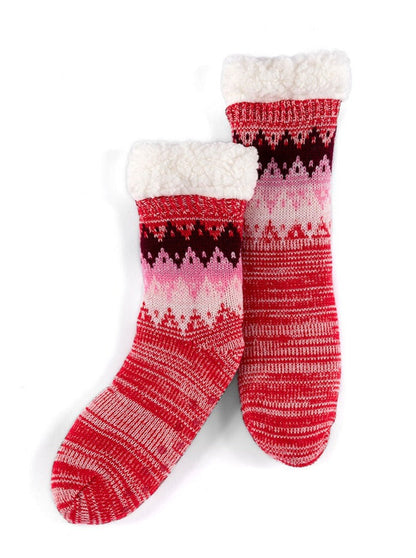 Red Slipper socks- Shiraleah