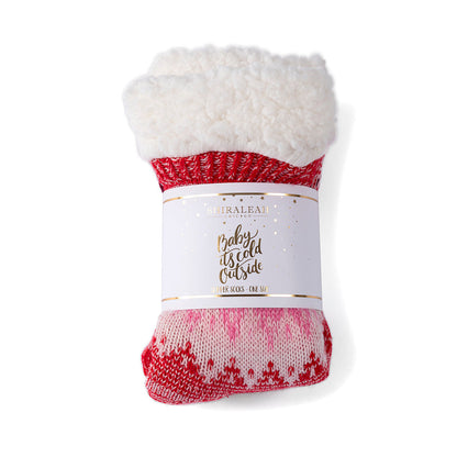 Red Slipper socks- Shiraleah
