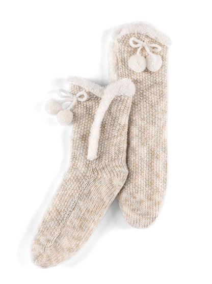 Oatmeal Slipper socks- Shiraleah