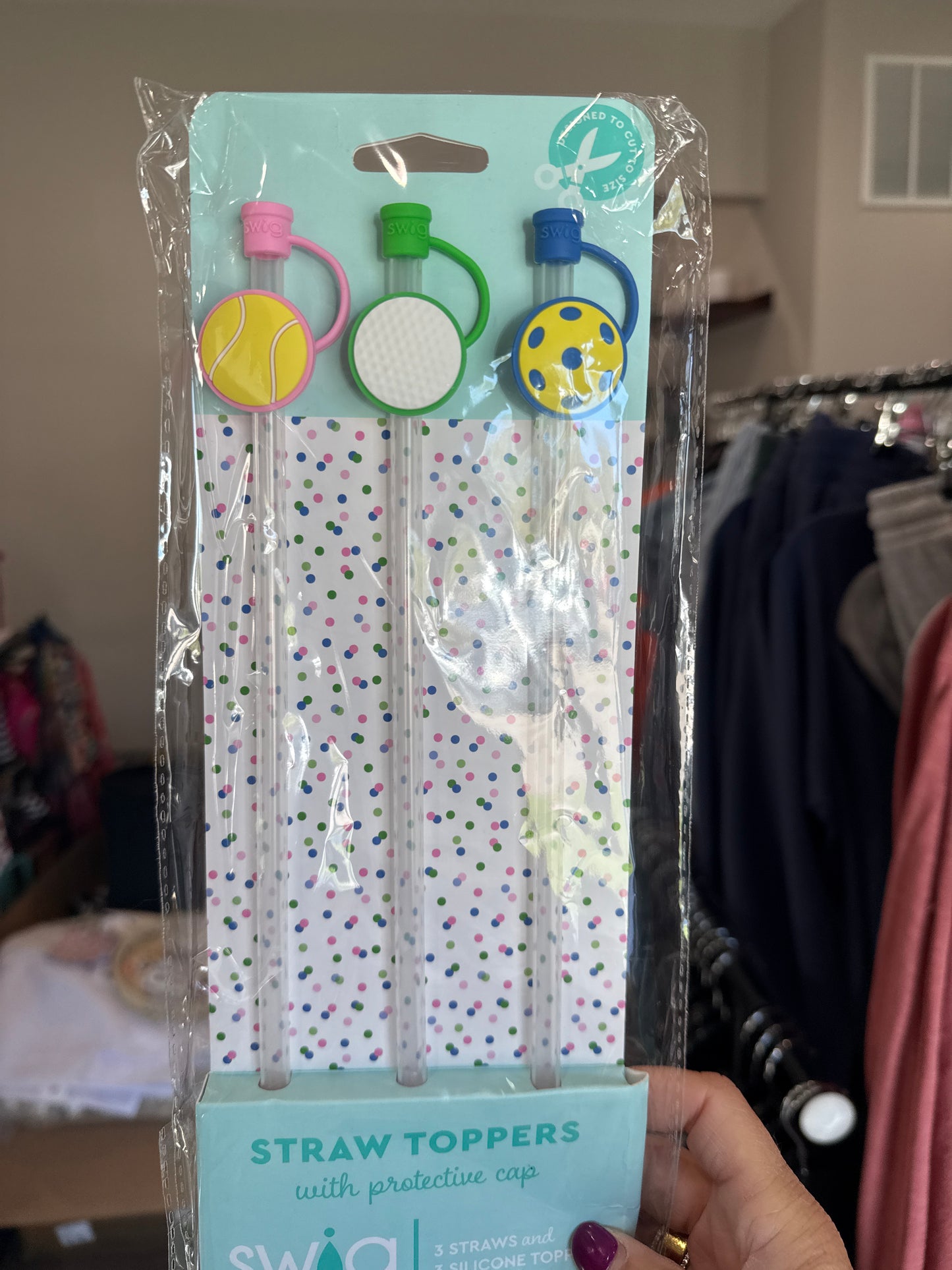 Sports Straw Topper Set