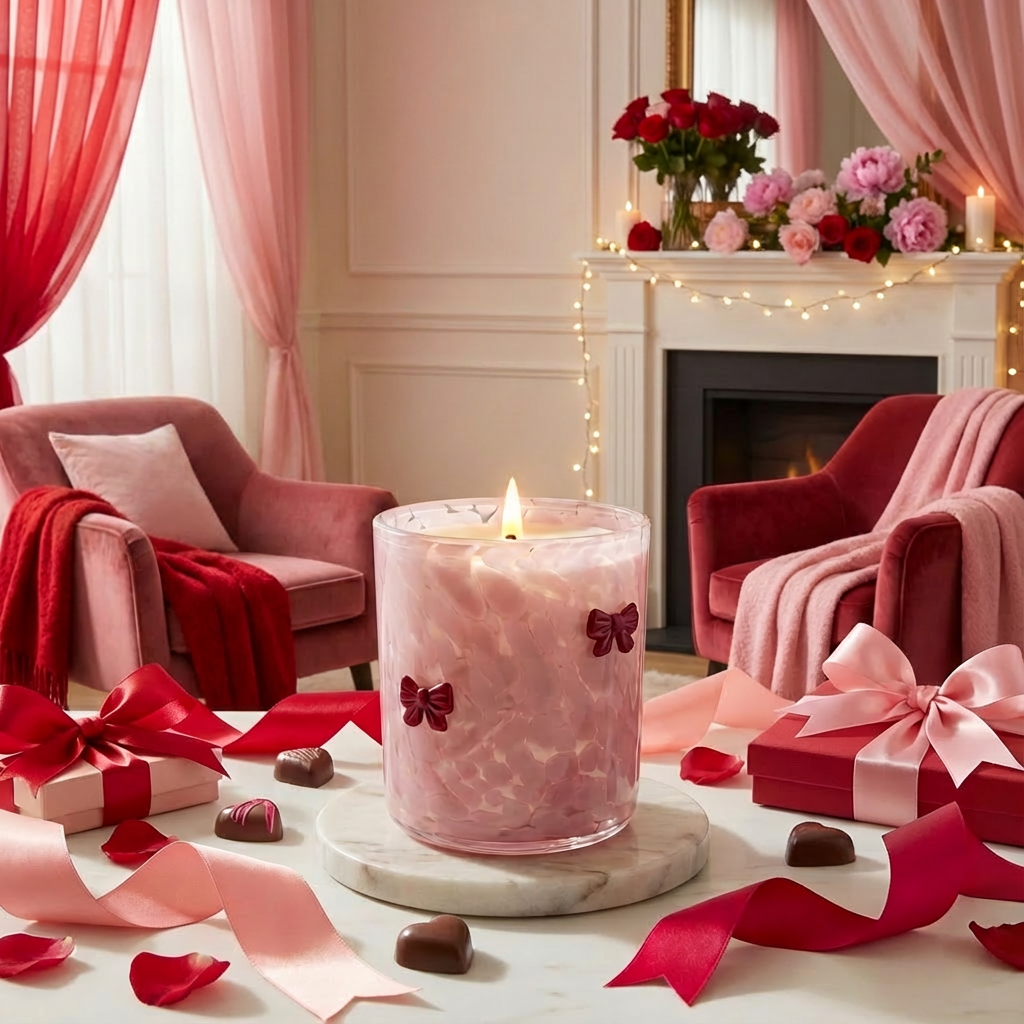Ribbons & Bows Valentine's  Icon 12oz Candle-How Cute is That? Boutique