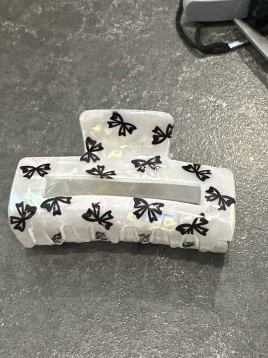 Printed Bow Claw Clip