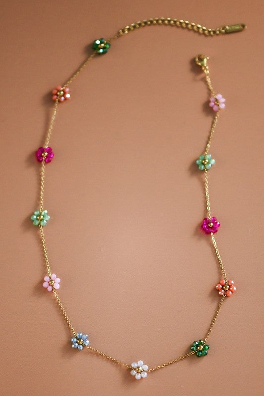 Colorful Flower Necklace (waterproof)-How Cute is That? Boutique