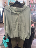 Fleece Hoodie Jacket in Moss-How Cute is That? Boutique