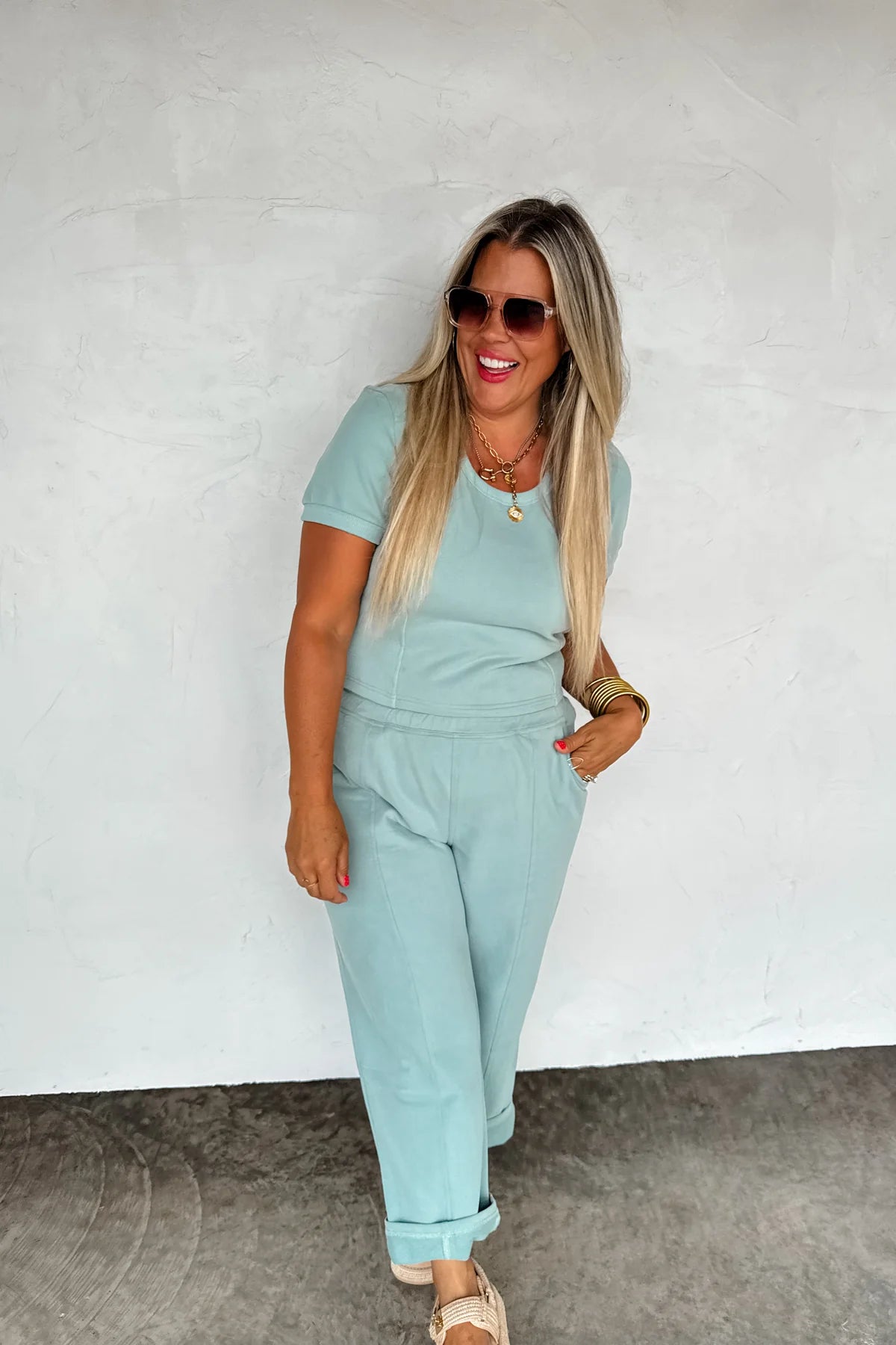 Stay In Cropped Pant Set