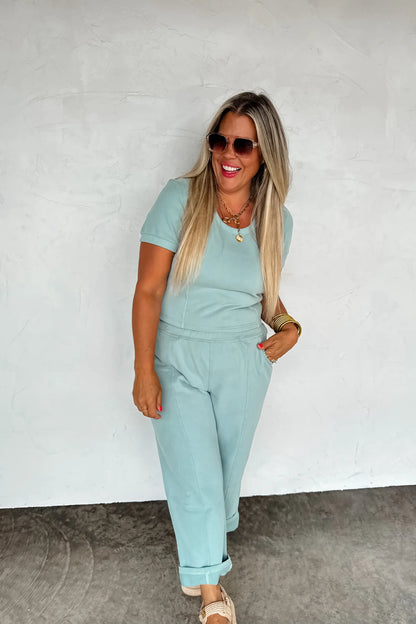 Stay In Cropped Pant Set