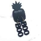 BOO Midnight Party Glitter Dangle Earrings-How Cute is That? Boutique