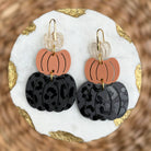 Pumpkin Stacks - Leopard - Halloween Earrings-How Cute is That? Boutique