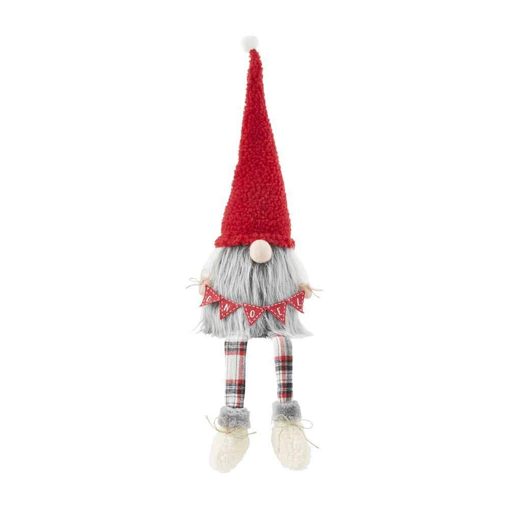 GNOEL DELUXE DANGLE LEG CHRISTMAS GNOME red sherpa hat