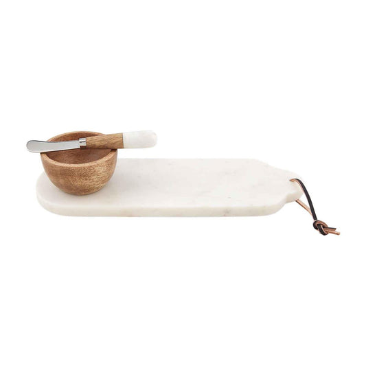 Marble Wood Dip & Tray Set