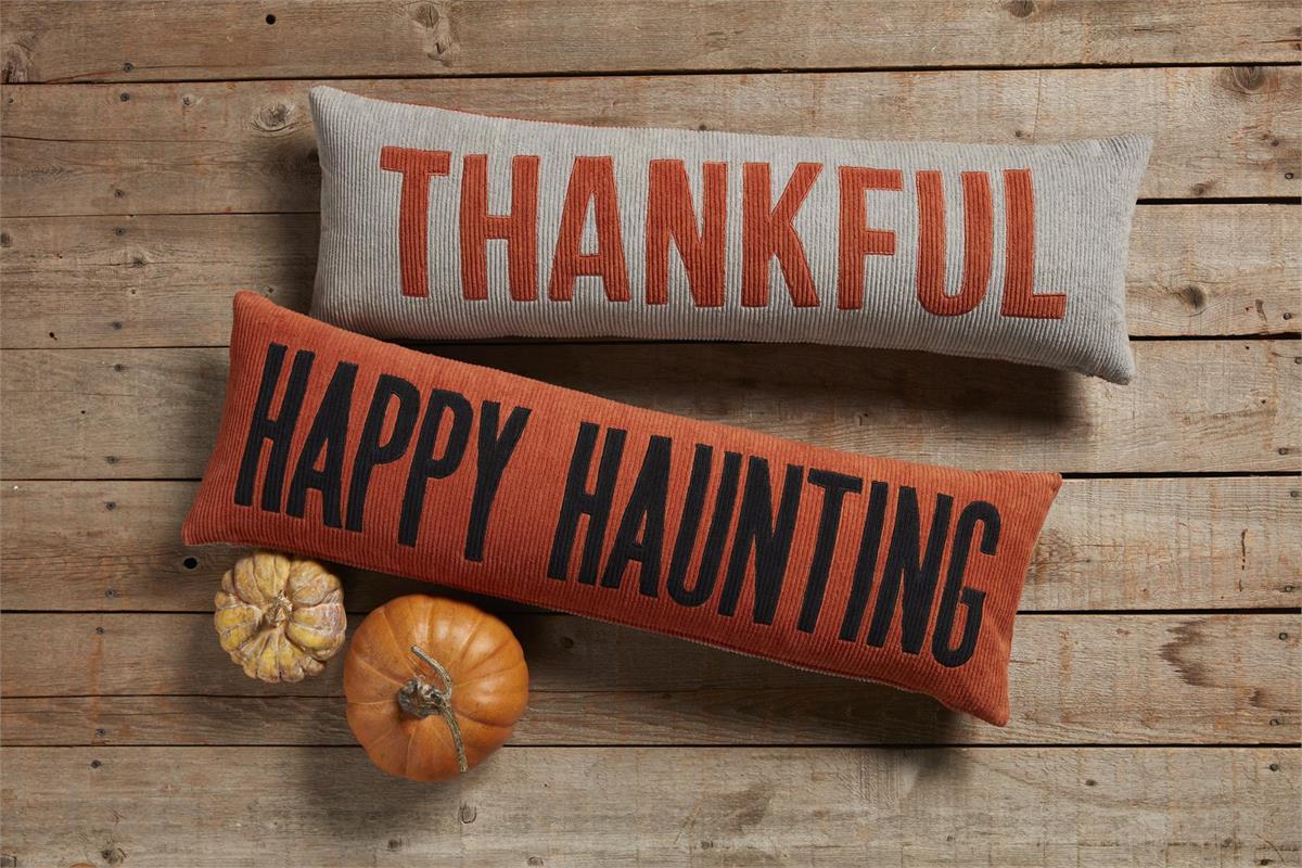 Happy Haunting/Thankful Reversible Pillow-How Cute is That? Boutique