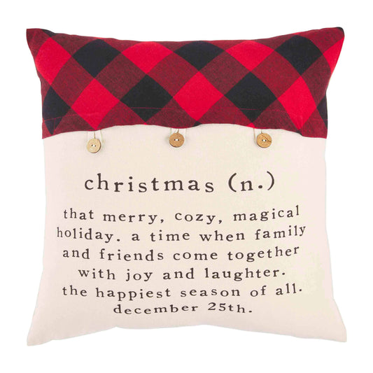 CHRISTMAS DEFINTION BUTTON PILLOW