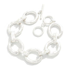 Hollow Circle Metal Chain Link T-Bar Bracelet-How Cute is That? Boutique