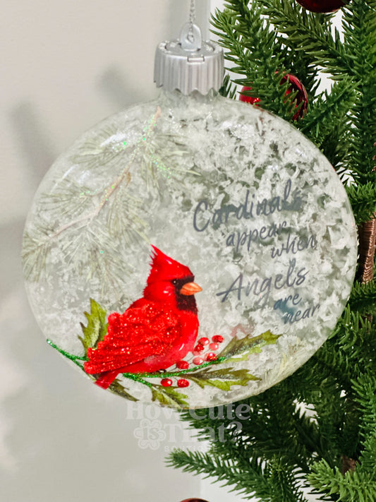 Cardinals Appear when Angels are Near Light Up Christmas Ornament