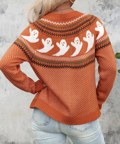 Ghost Print cardigan in Orange