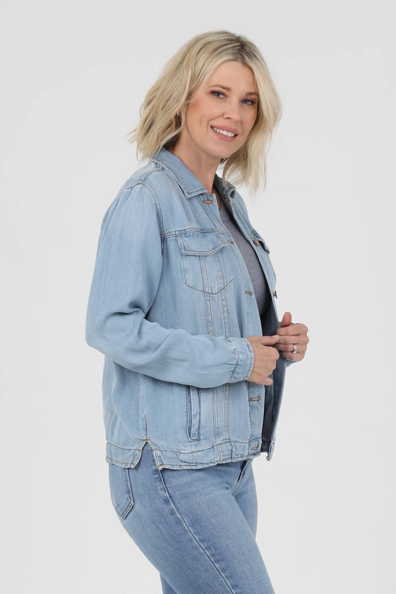 TENCEL DENIM JACKET-How Cute is That? Boutique