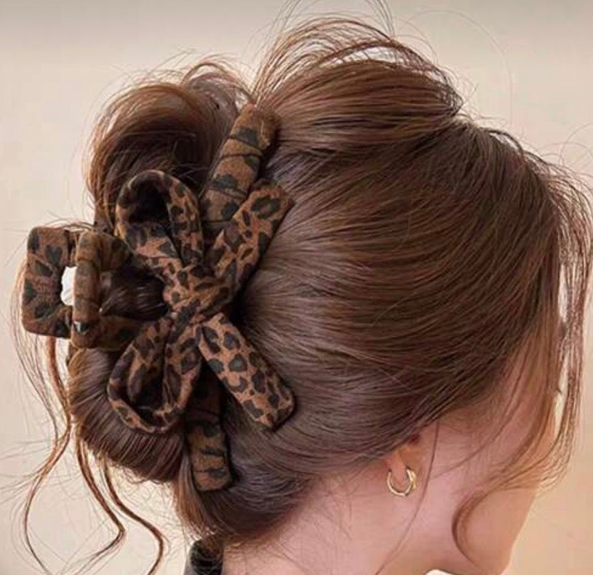 Leopard Print Bow Hair Claw-How Cute is That? Boutique