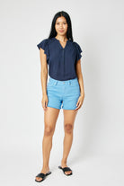Mid-Rise Garment Dyed Fray Hem Shorts-How Cute is That? Boutique