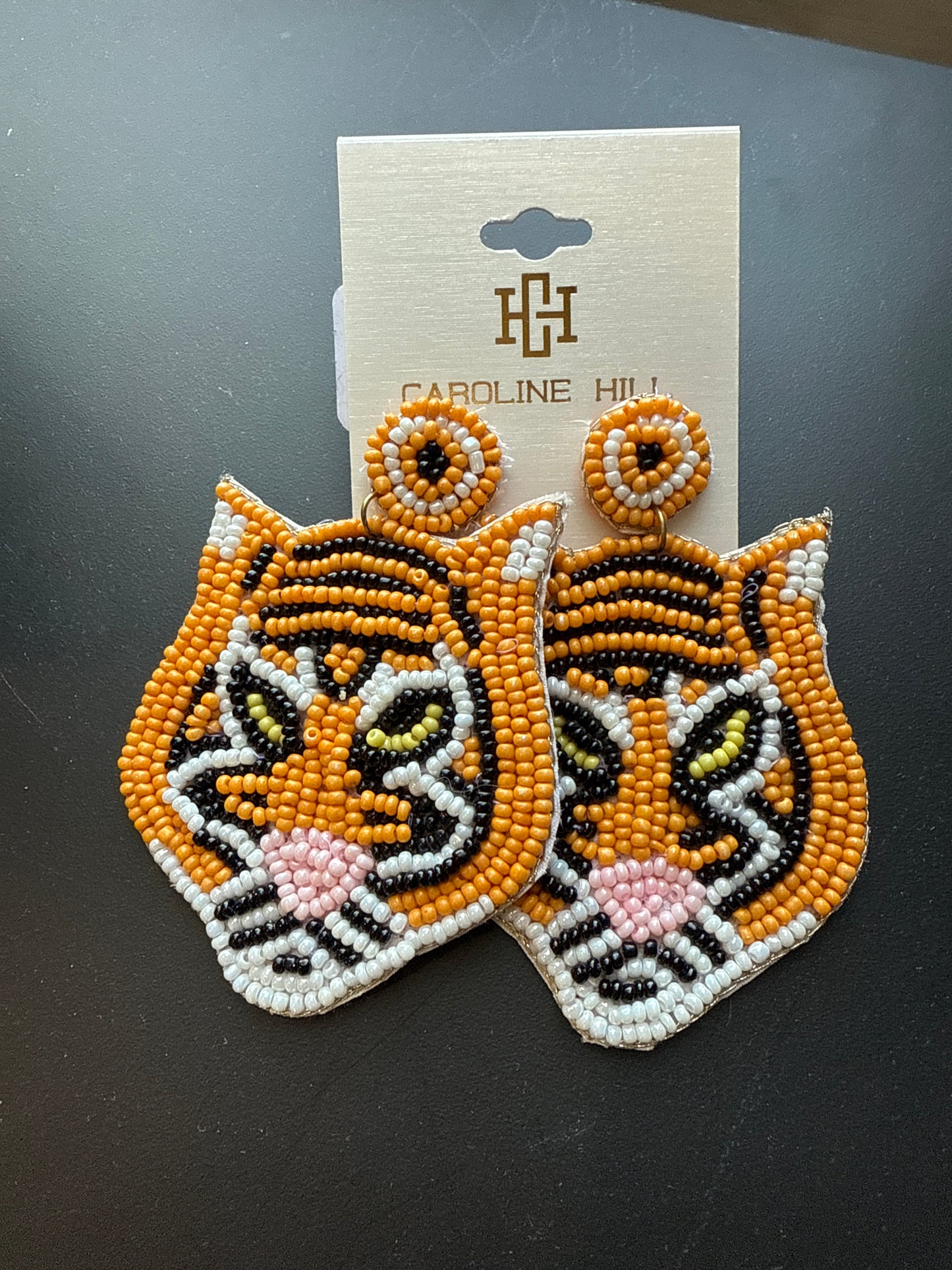 Bengals Tiger Seed Earrings