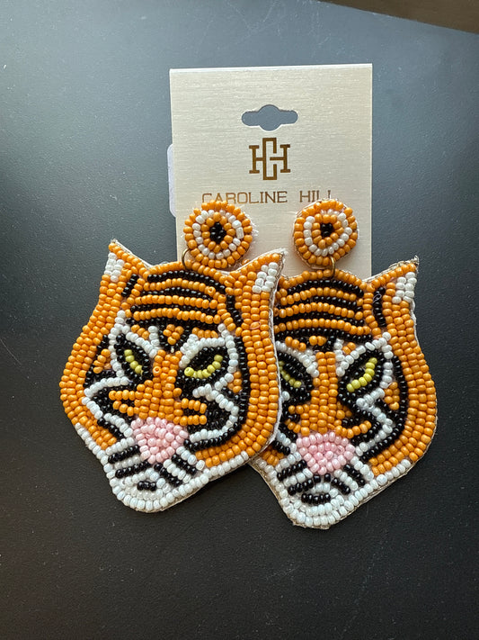 Bengals Tiger Seed Earrings