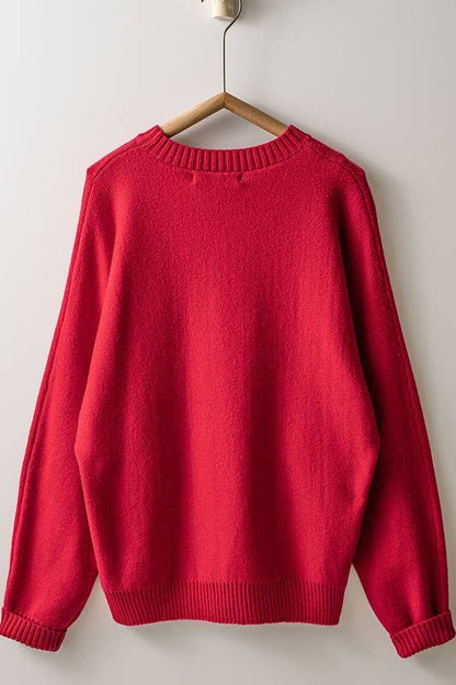 Merry Embroidered Crewneck Sweater