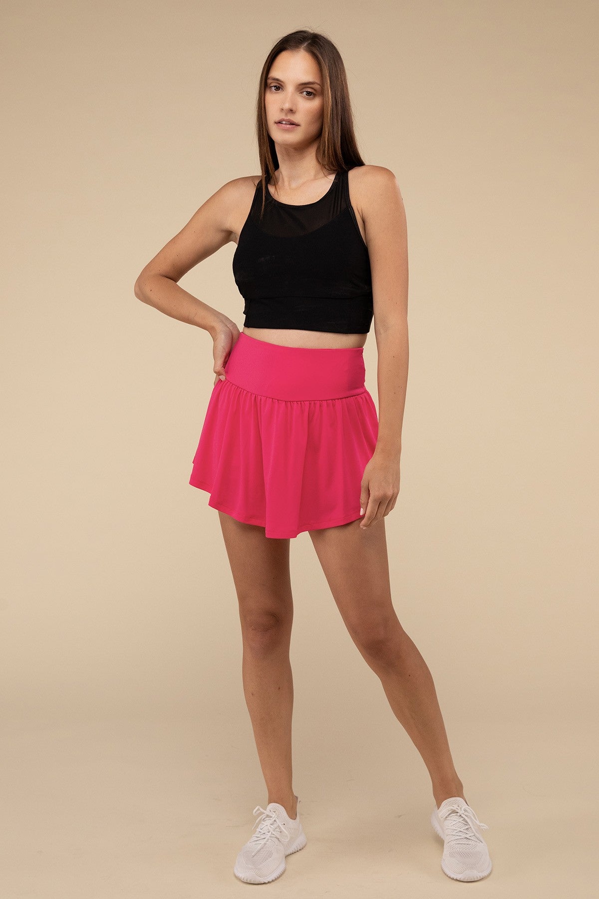 Wide Band Tennis Skirt with Zippered Back Pocket-How Cute is That? Boutique