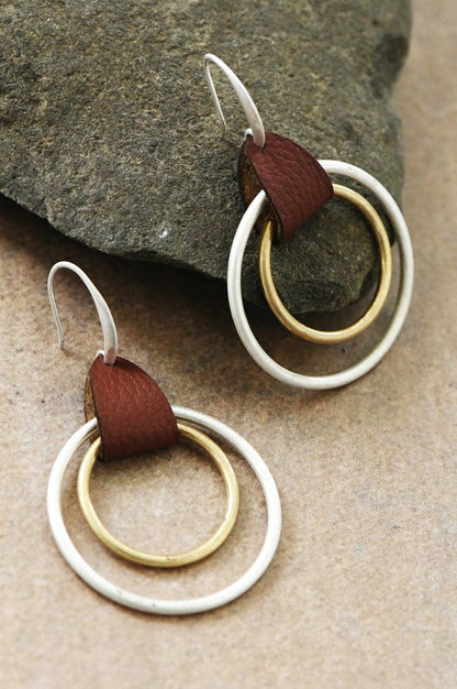 Metal Tone Circle Earrings