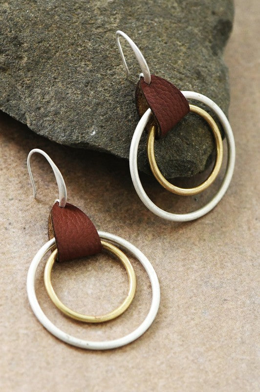 Metal Tone Circle Earrings-How Cute is That? Boutique