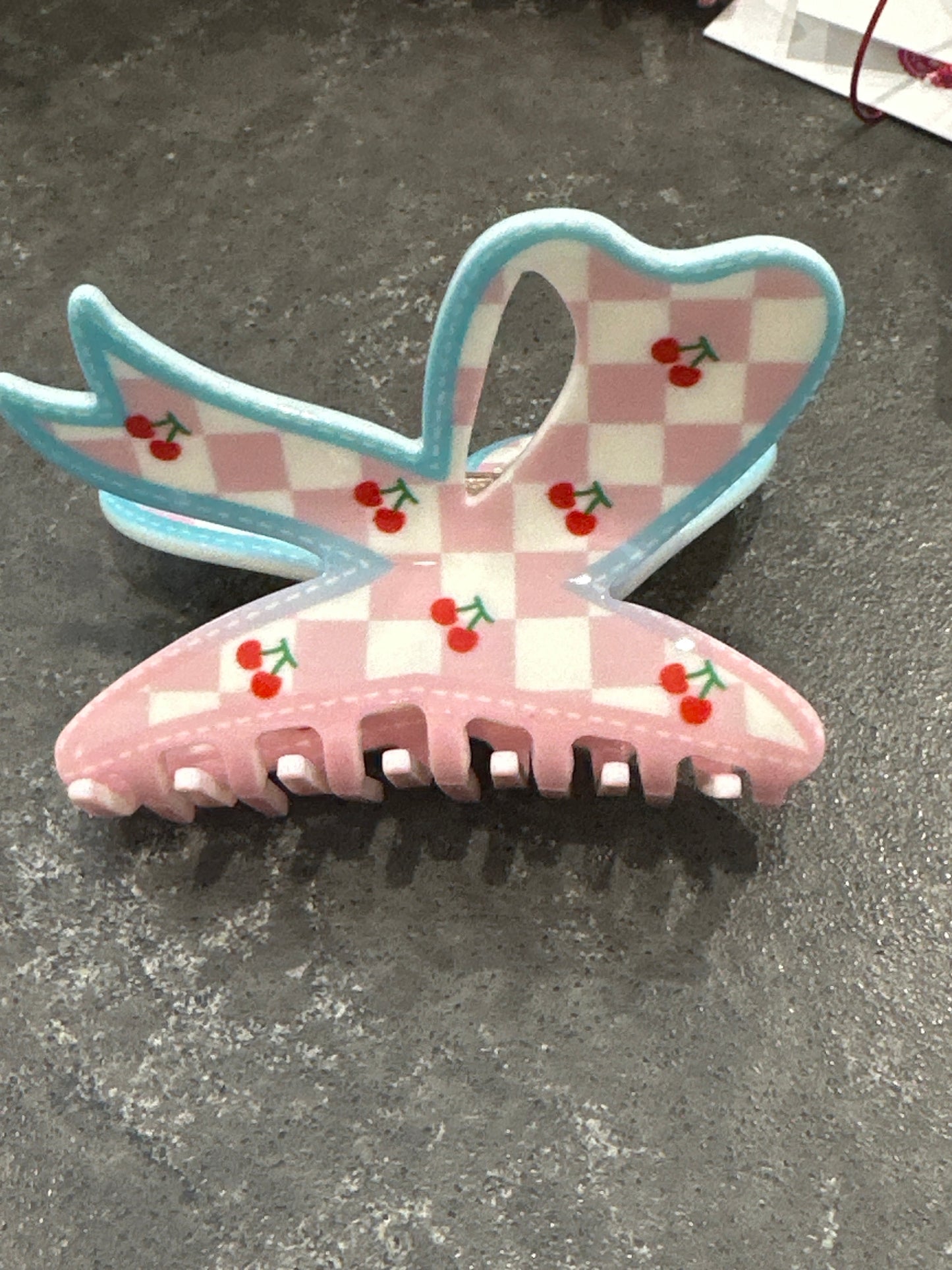 Cherries Bow Claw Clip