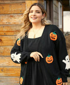 Halloween Pumpkin and Ghost Embroidered Cardigan-How Cute is That? Boutique