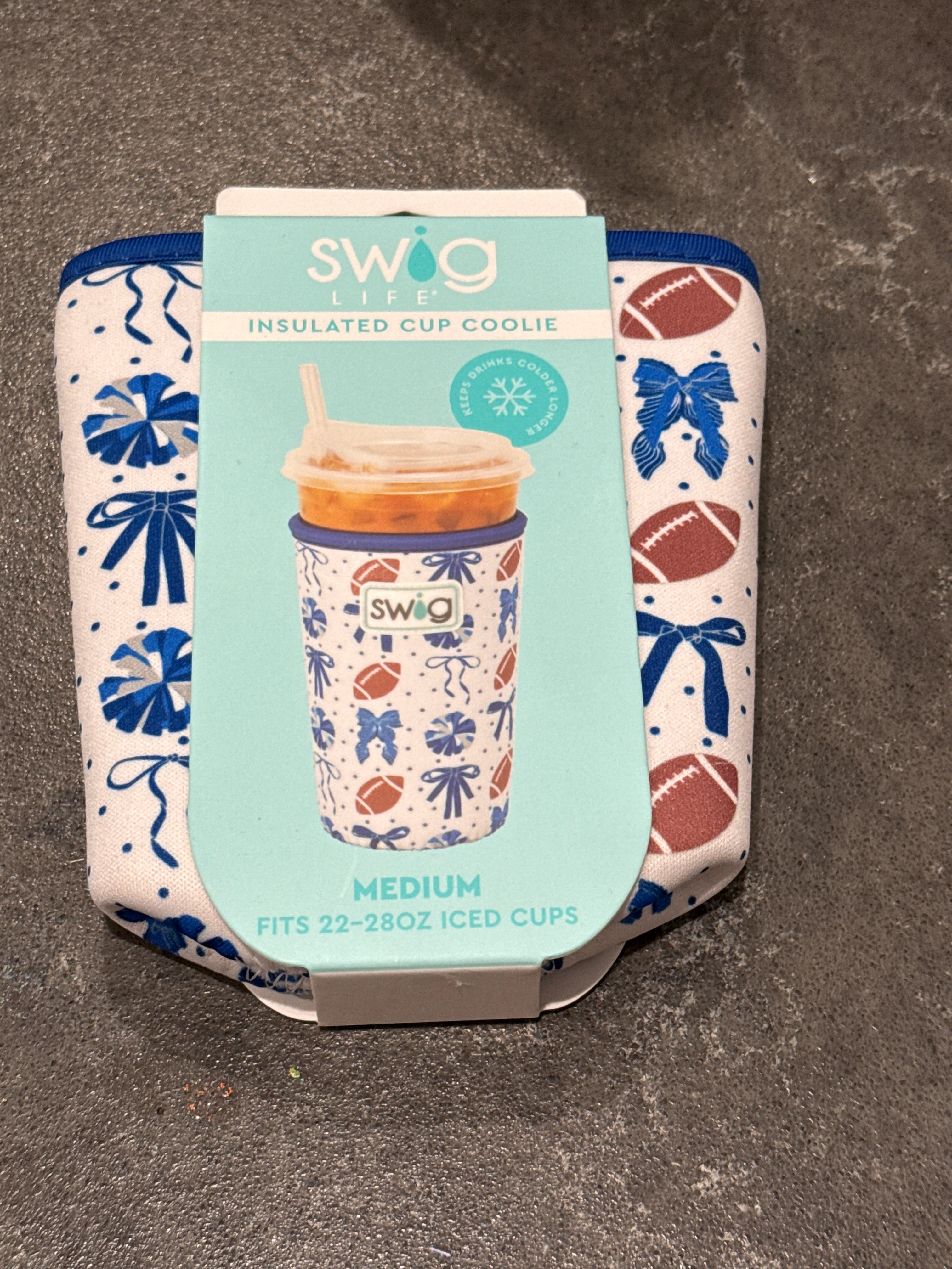 We’ve got spirit Blue coffee coolie-How Cute is That? Boutique