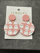 Pink Ghostie Round Earrings-How Cute is That? Boutique