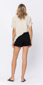 BLACK CARGO PATCH POCKET SHORTS- Judy Blue-How Cute is That? Boutique