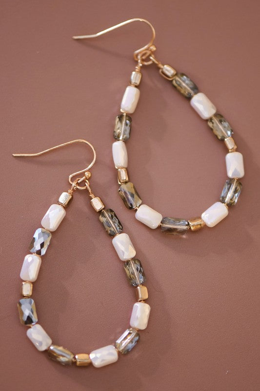 Tear Drop Beaded Earrings