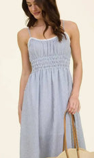 Navy Stripe Maxi Dress-How Cute is That? Boutique