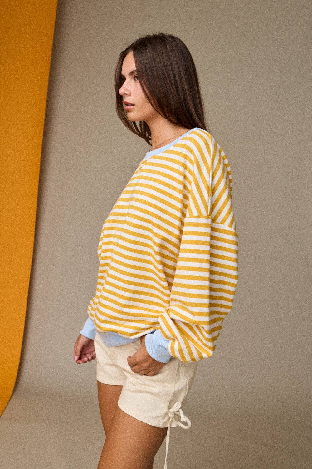 PT18907 Striped Relaxed Fit Pullover-How Cute is That? Boutique