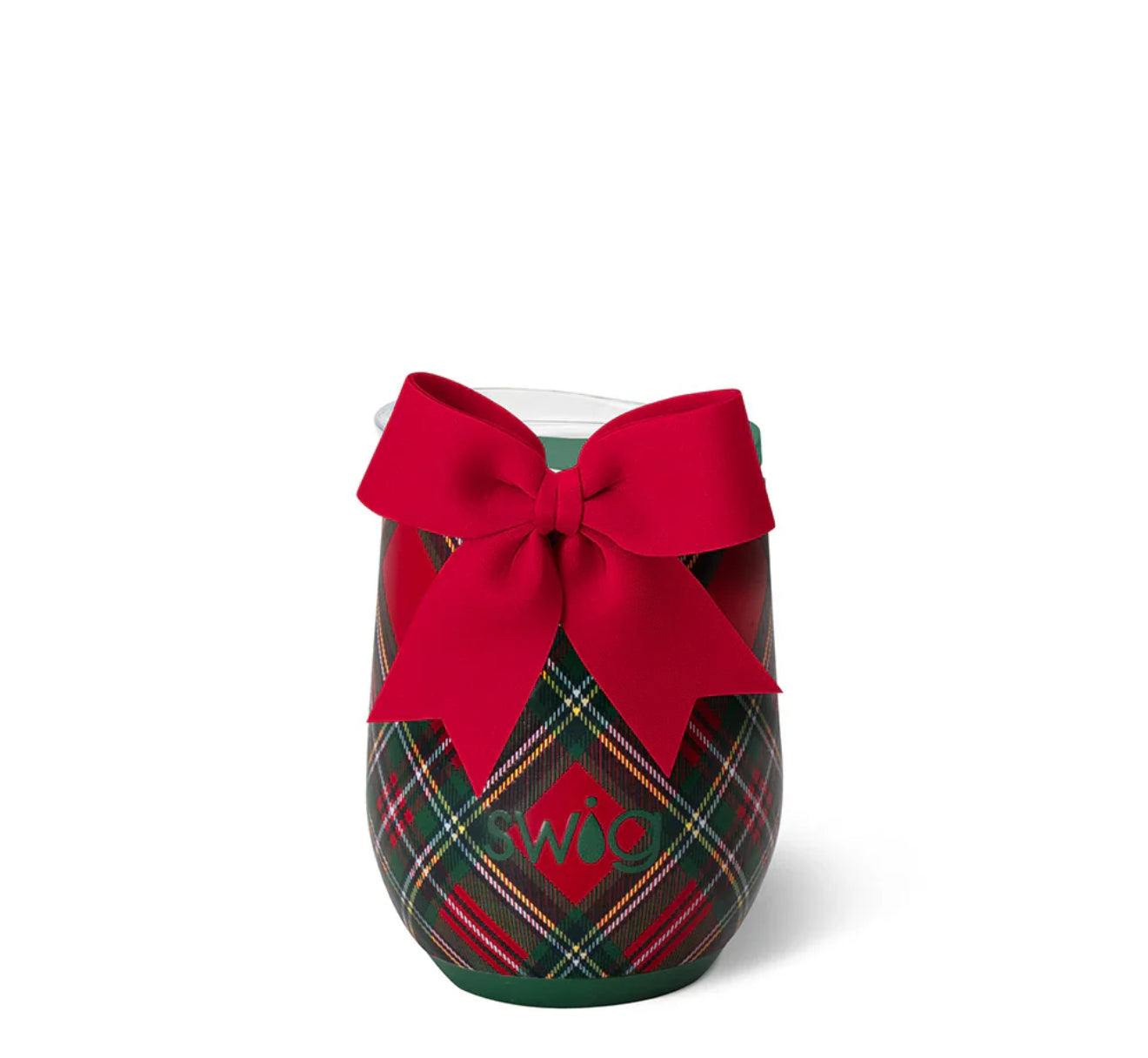 Christmas Plaid wine tumbler