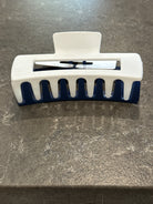 Blue and White Hair Claw Clip-How Cute is That? Boutique