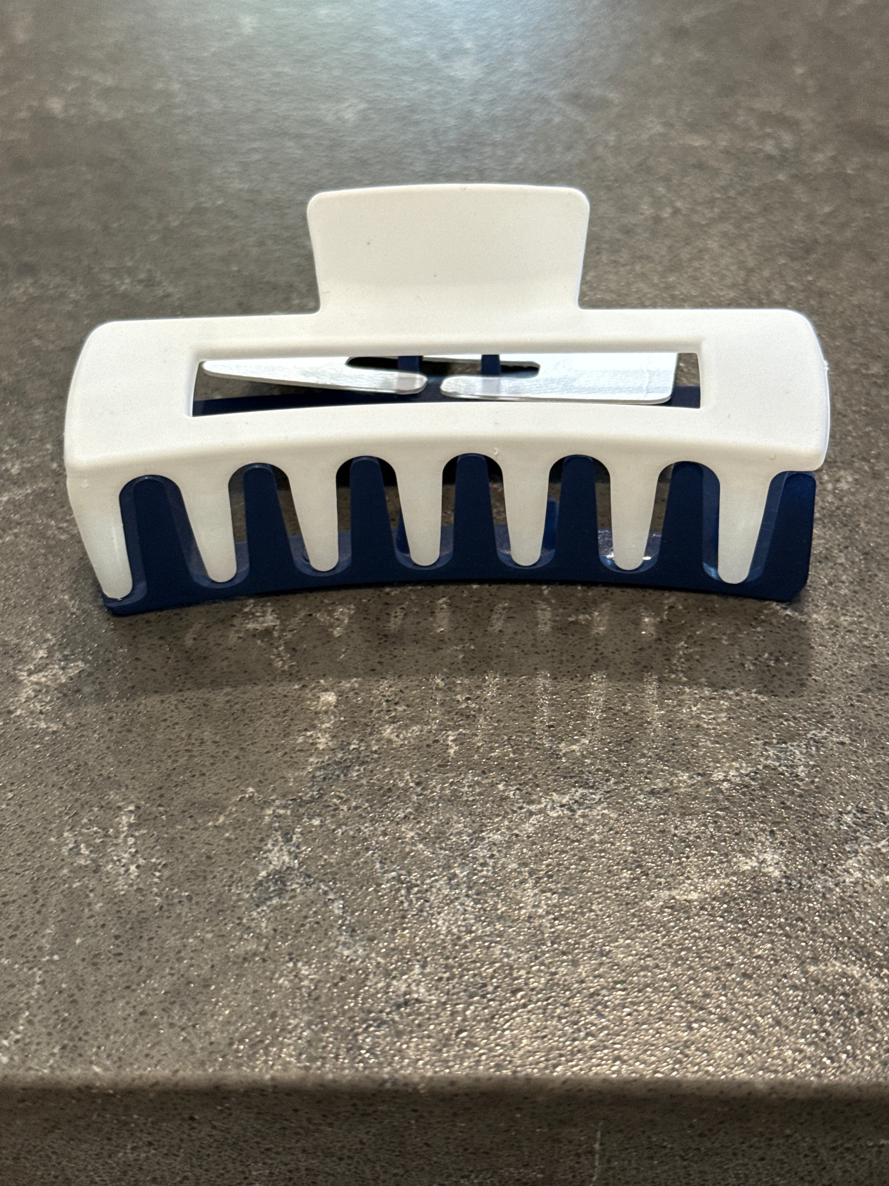 Blue and White Hair Claw Clip-How Cute is That? Boutique