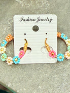 Colorful Flower Hoop Earrings-How Cute is That? Boutique