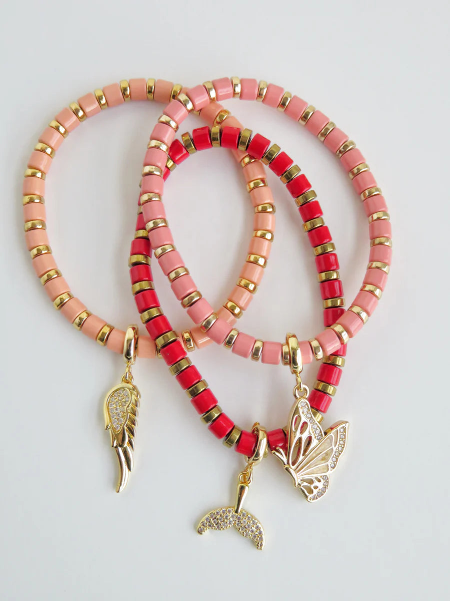 Enamel Beaded Charm Bar Bracelets-How Cute is That? Boutique