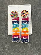 Teacher Beaded Earrings-How Cute is That? Boutique
