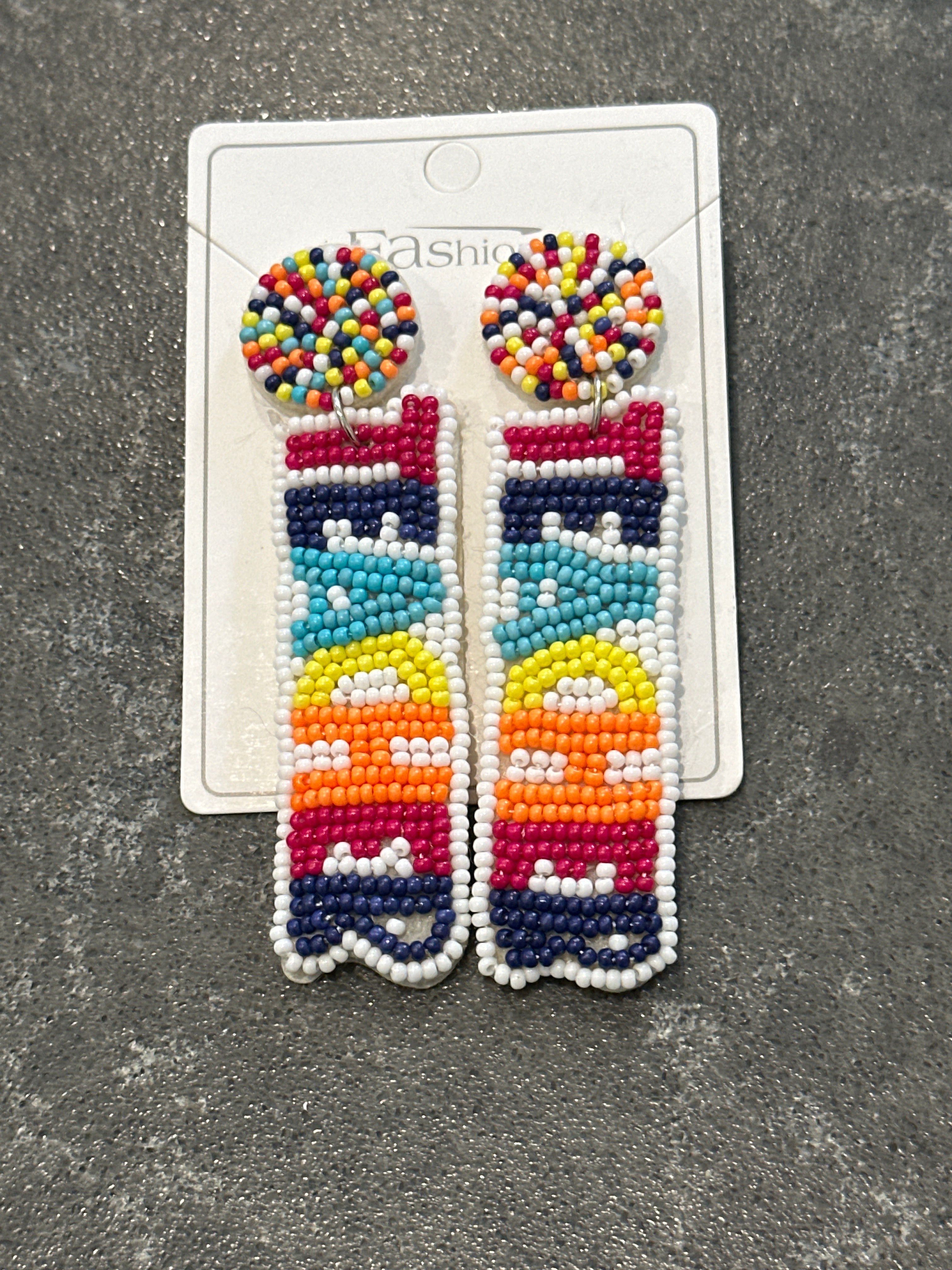 Teacher Beaded Earrings-How Cute is That? Boutique