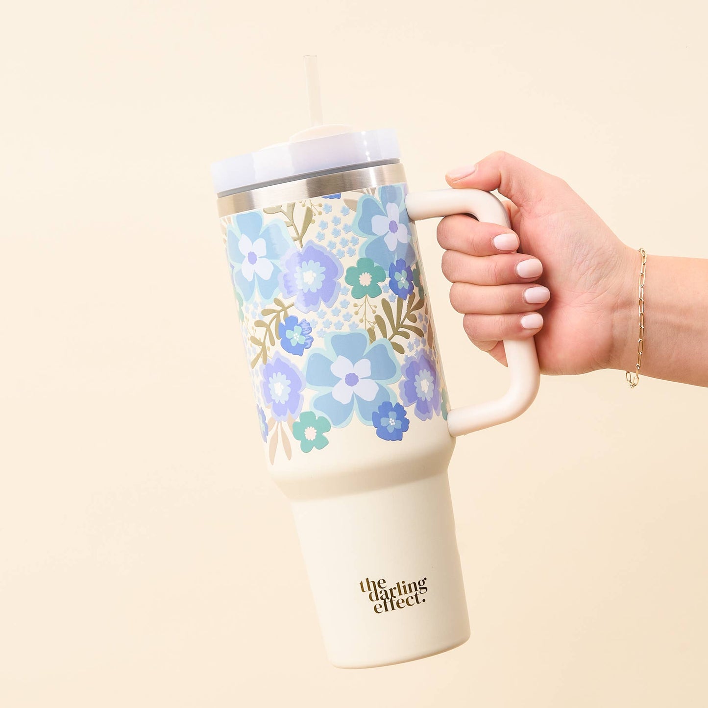 40 oz Take Me Everywhere Tumbler-Beyond Blooms Blue Green