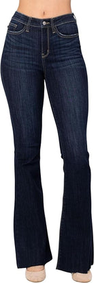 Judy Blue Women's High-Rise Raw Hem Tall Flare Jeans 82343-How Cute is That? Boutique