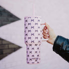 Black & Pink Mini Coquette Bows 38 Oz Tumbler w Handle-How Cute is That? Boutique
