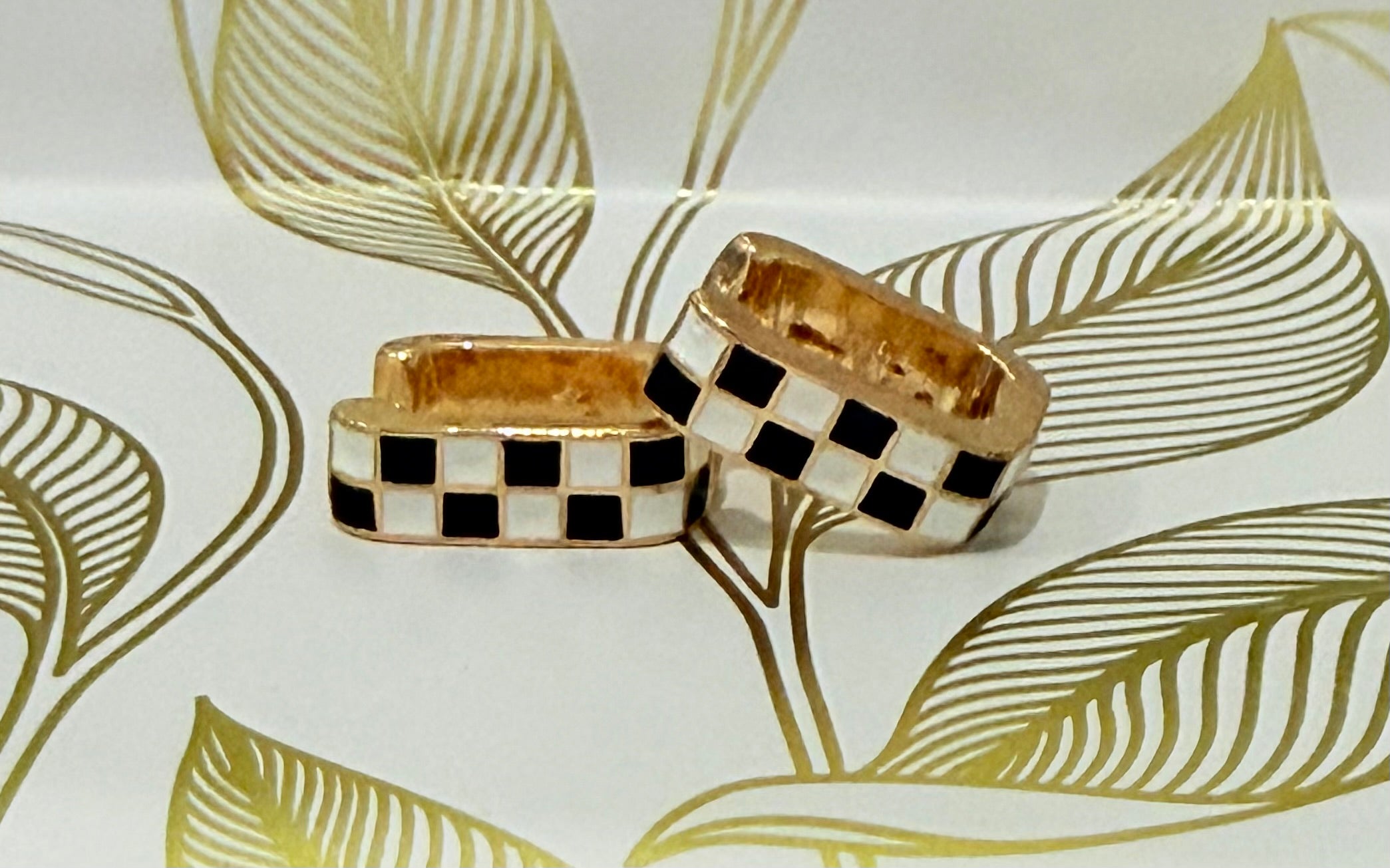 Black & White Checkered Square Hoops-How Cute is That? Boutique