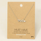 Gold Dipped Mrs Cz Stud Pendant Necklace-How Cute is That? Boutique